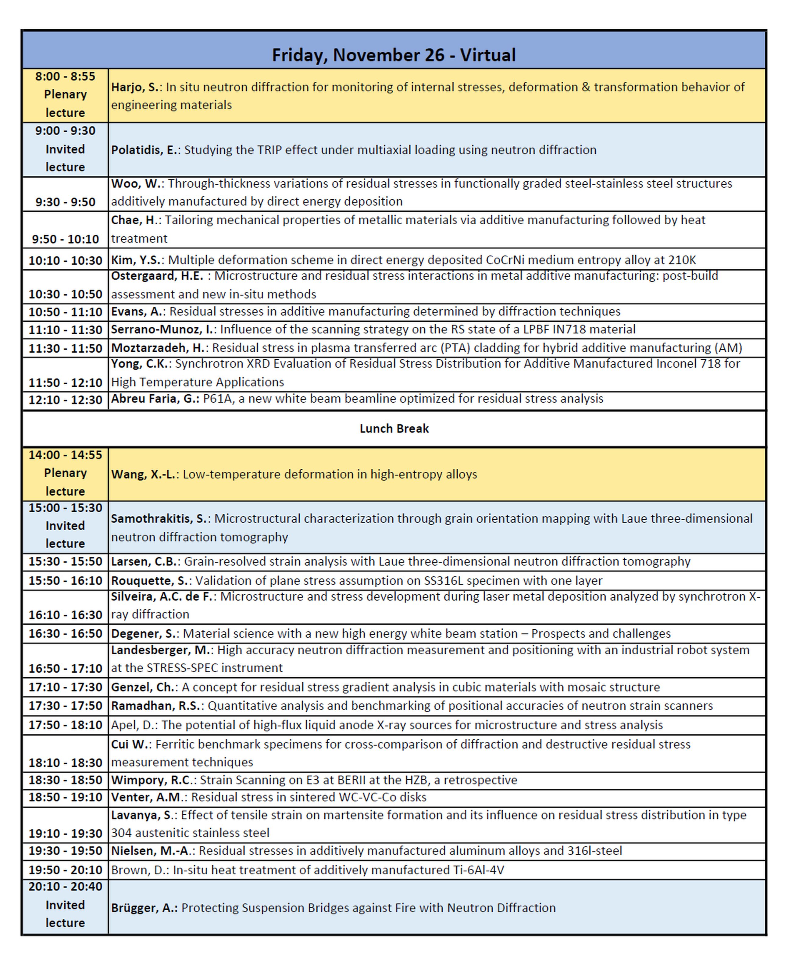 Technical Program | Faculty of Mathematics and Physics